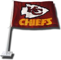 Rico Industries NFL Football Kansas City Chiefs Gold Double Sided Car Flag  - 16 x 19 - Strong Pole that Hooks Onto Car/Truck/Automobile