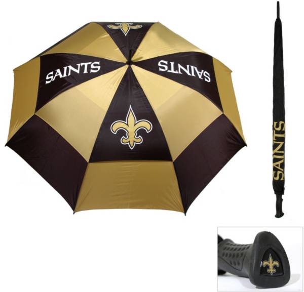 Team Golf New Orleans Saints 62” Double Canopy Golf Umbrella