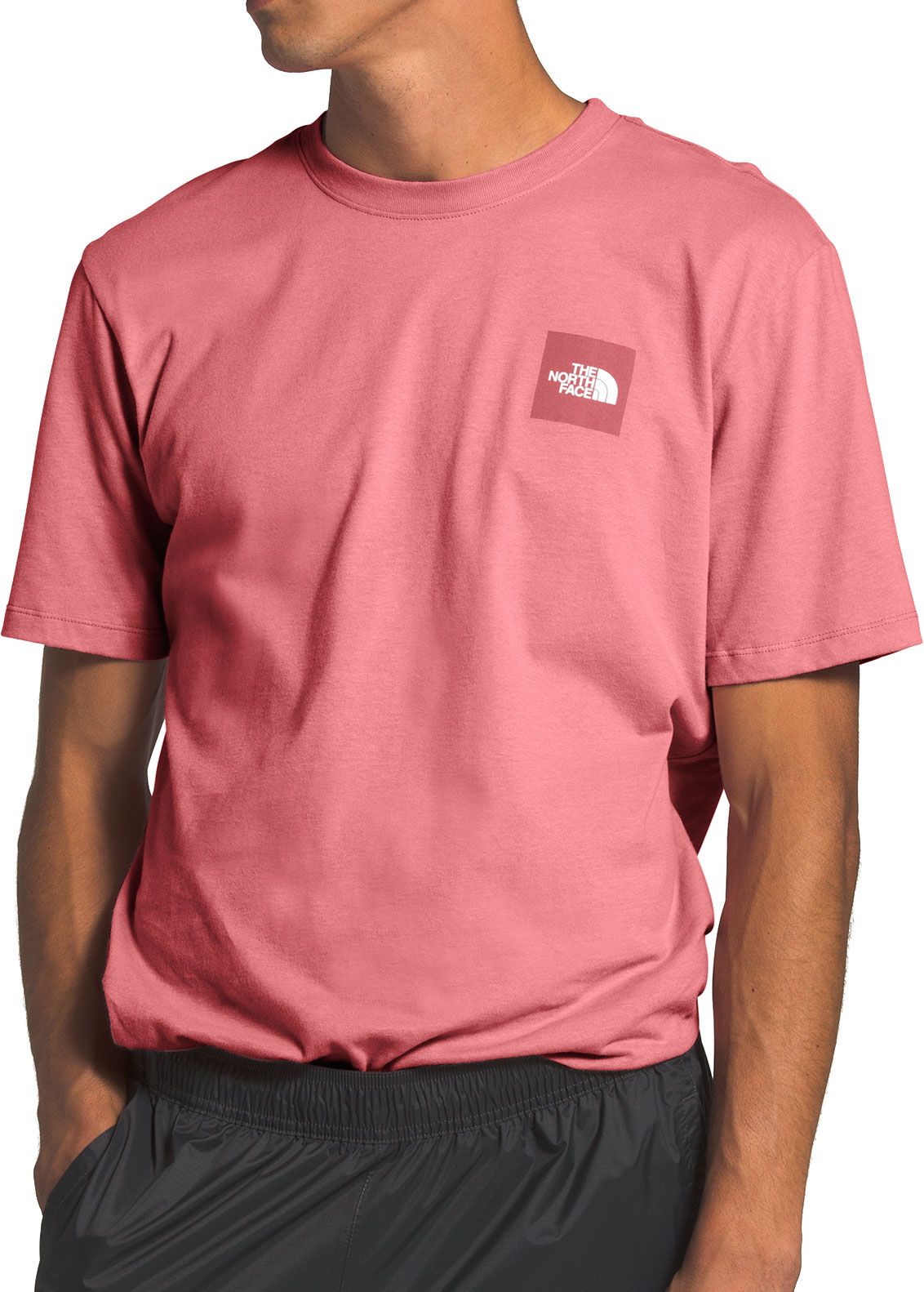 pink north face t shirt mens