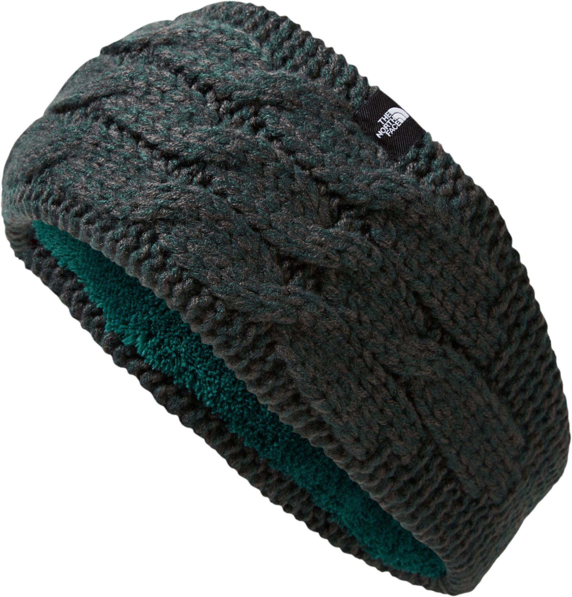 north face fuzzy cable beanie
