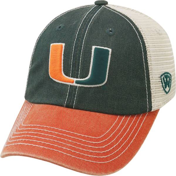 Men's Mitchell & Ness Green/White Miami Hurricanes Paintbrush Snapback Hat