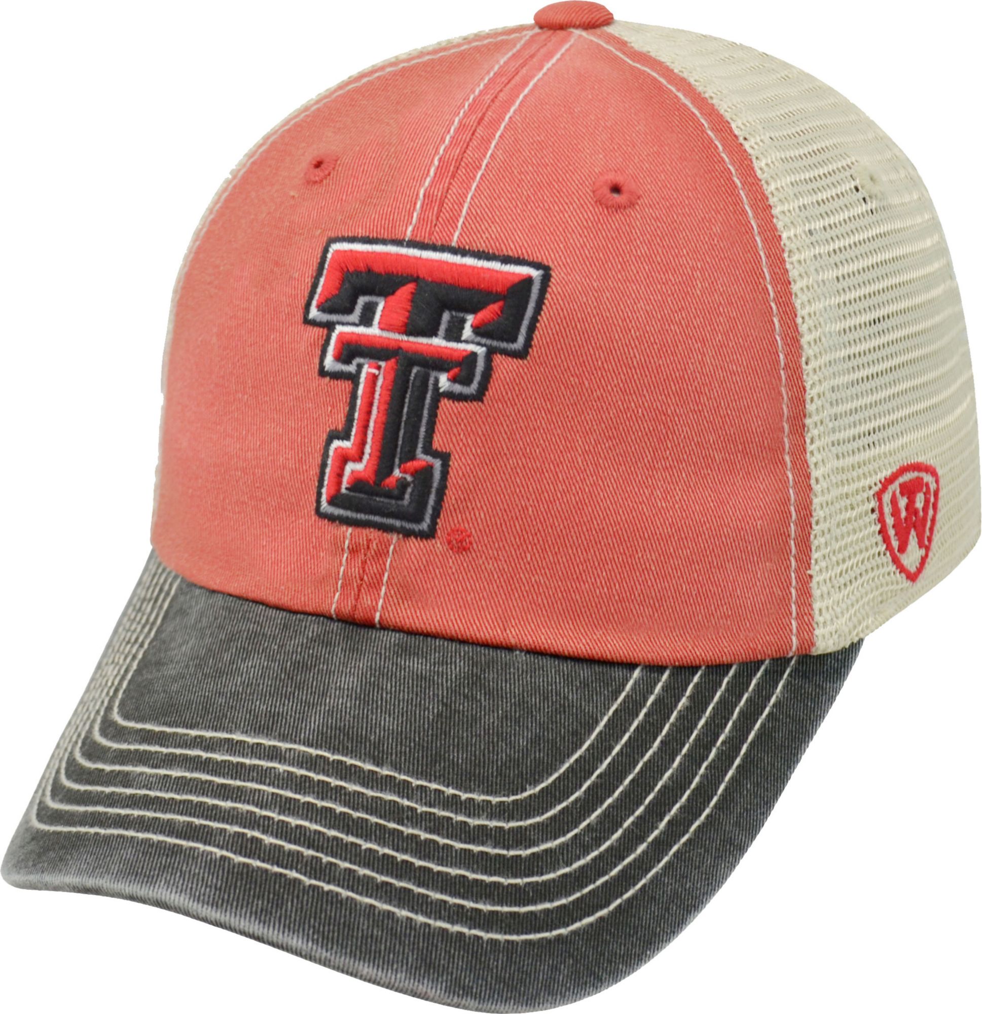 black and red raiders hat