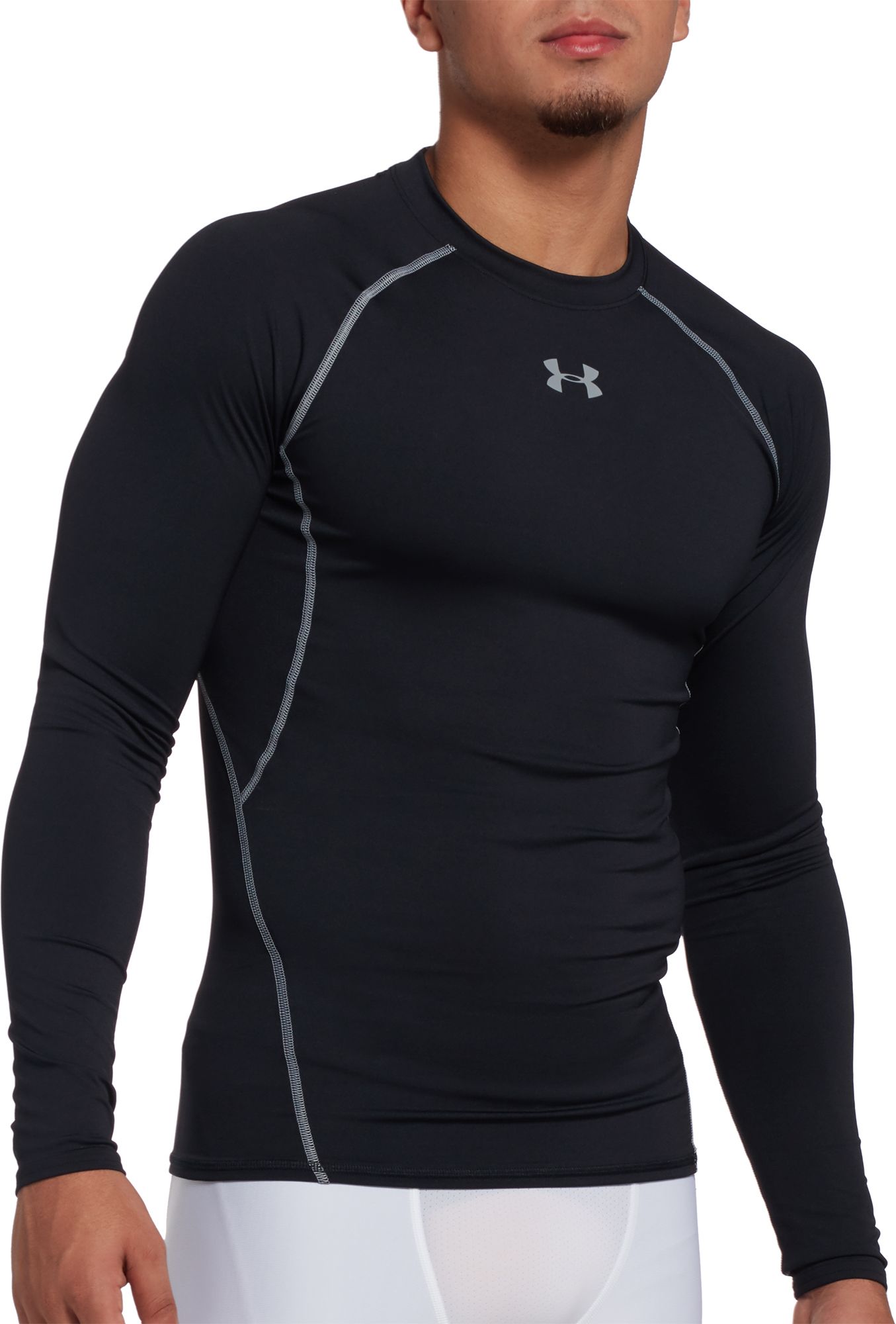 Under Armour UA HeatGear Long Sleeved Green Sports Functional Compression Top 