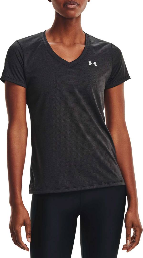 Under Armour Womens Pink Heatgear Semi Fitted V-Neck Tee T-Shirt