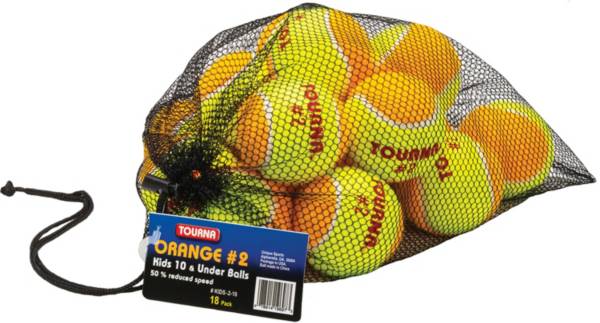 Tourna Low Compression Stage 2 Tennis Ball - 18 Pack Mesh Bag