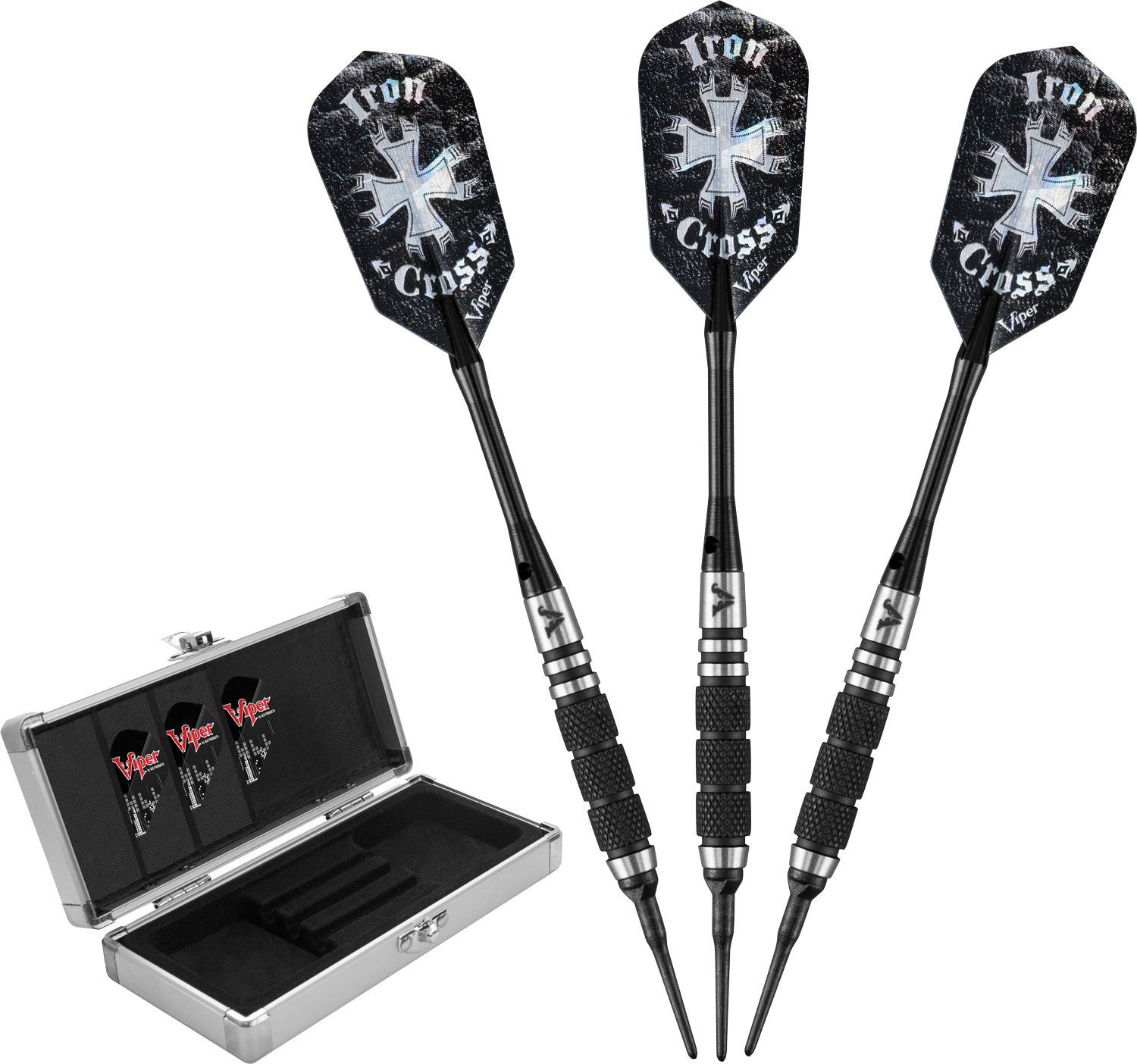 Viper Desperado Tungsten 18g Iron Cross 3 Knurled Rings Soft Tip Darts product image