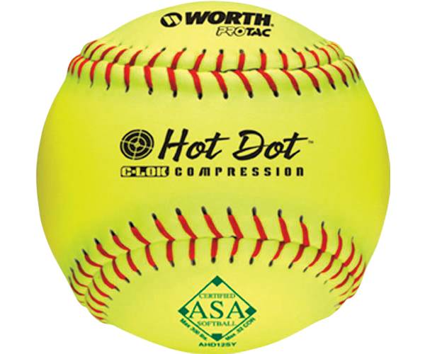 Worth 12" ASA Hot Dot Slow Pitch Softball