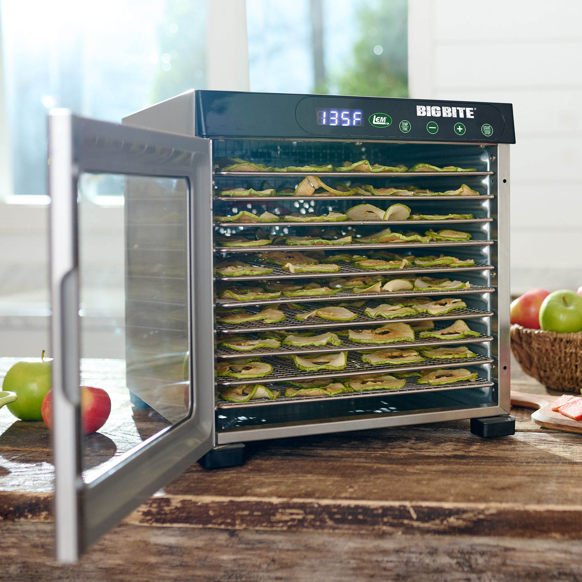 LEM BigBite 10-Tray Stainless Steel Dehydrator product image