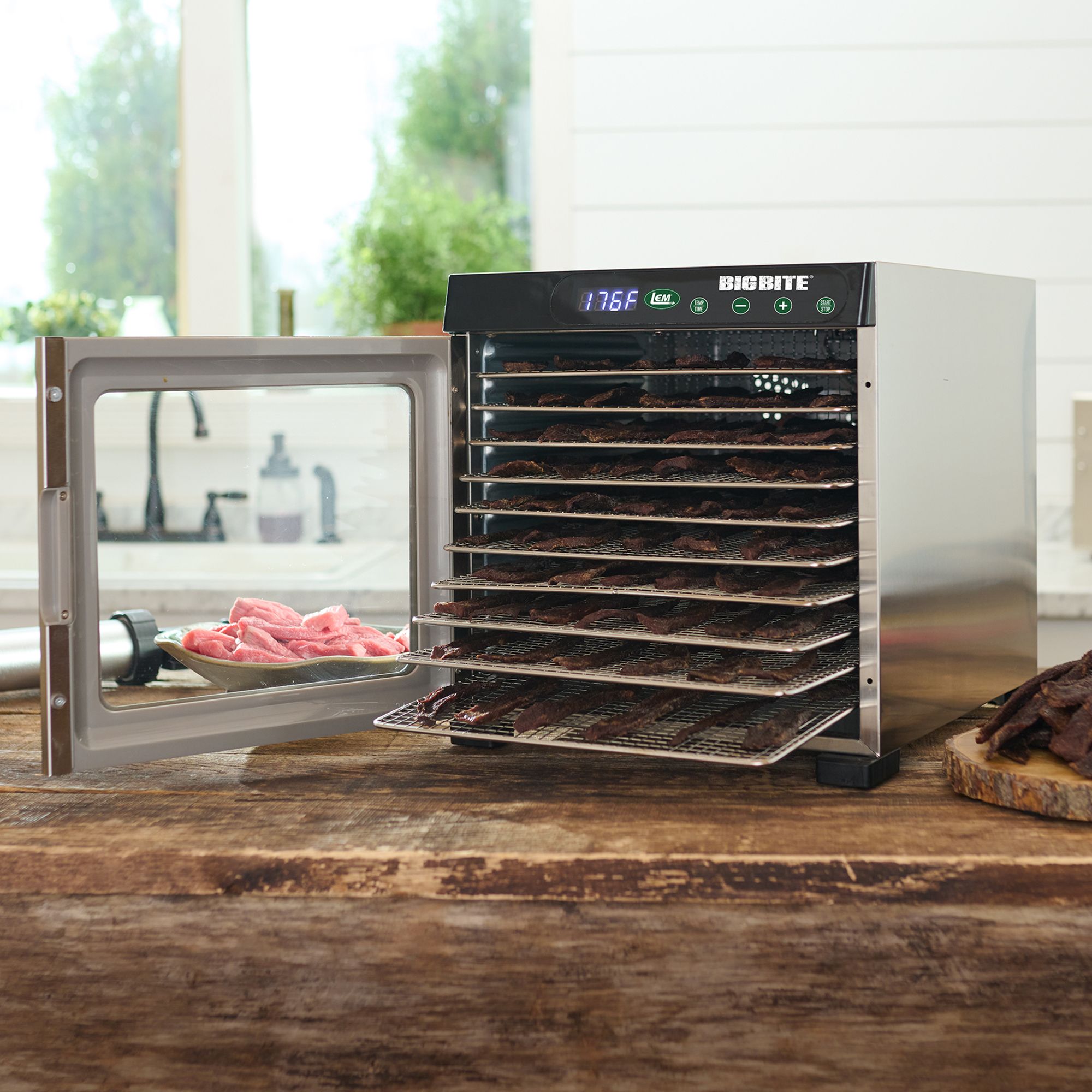 LEM BigBite 10-Tray Stainless Steel Dehydrator product image