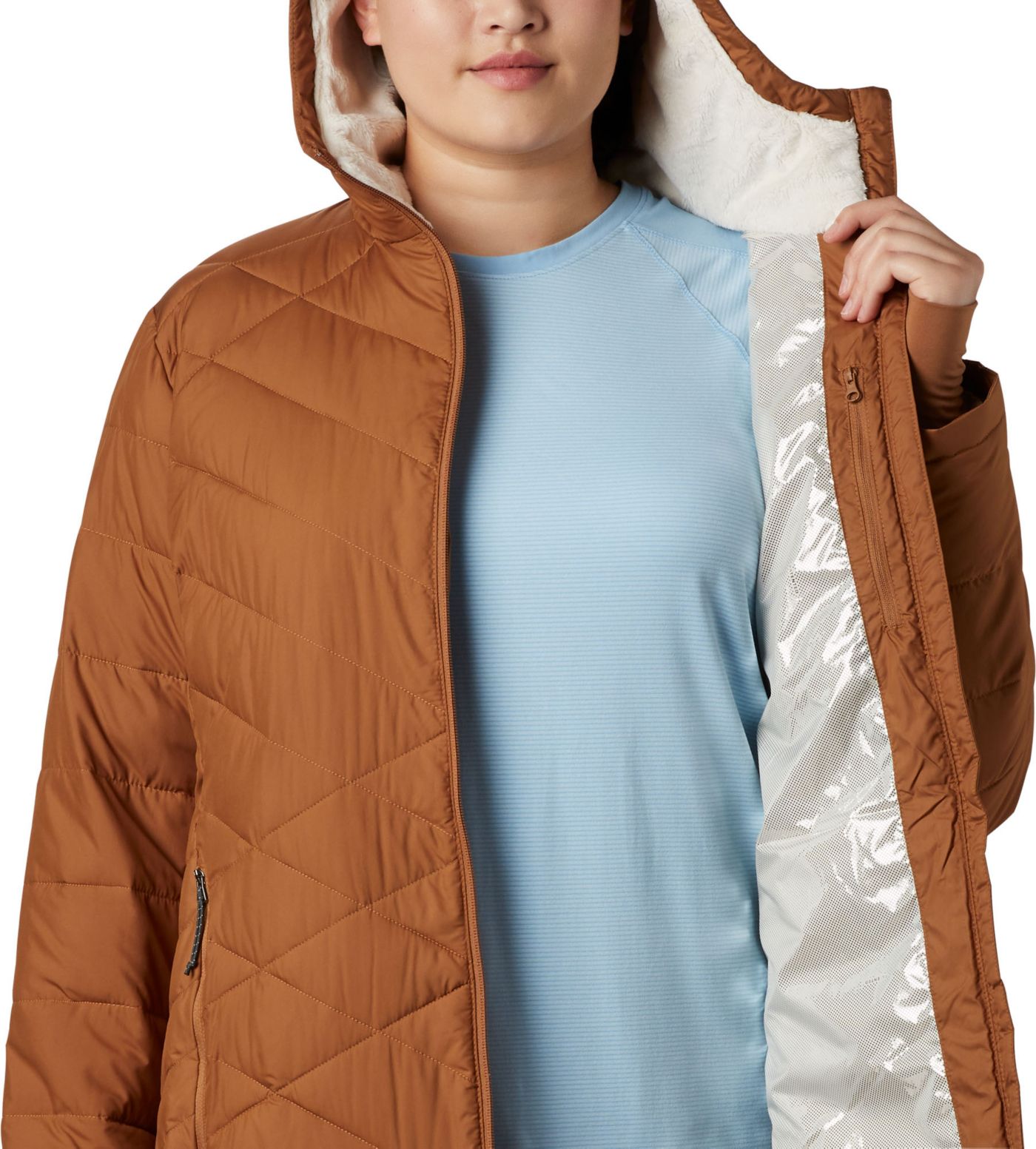 Columbia heavenly long hooded jacket plus size online