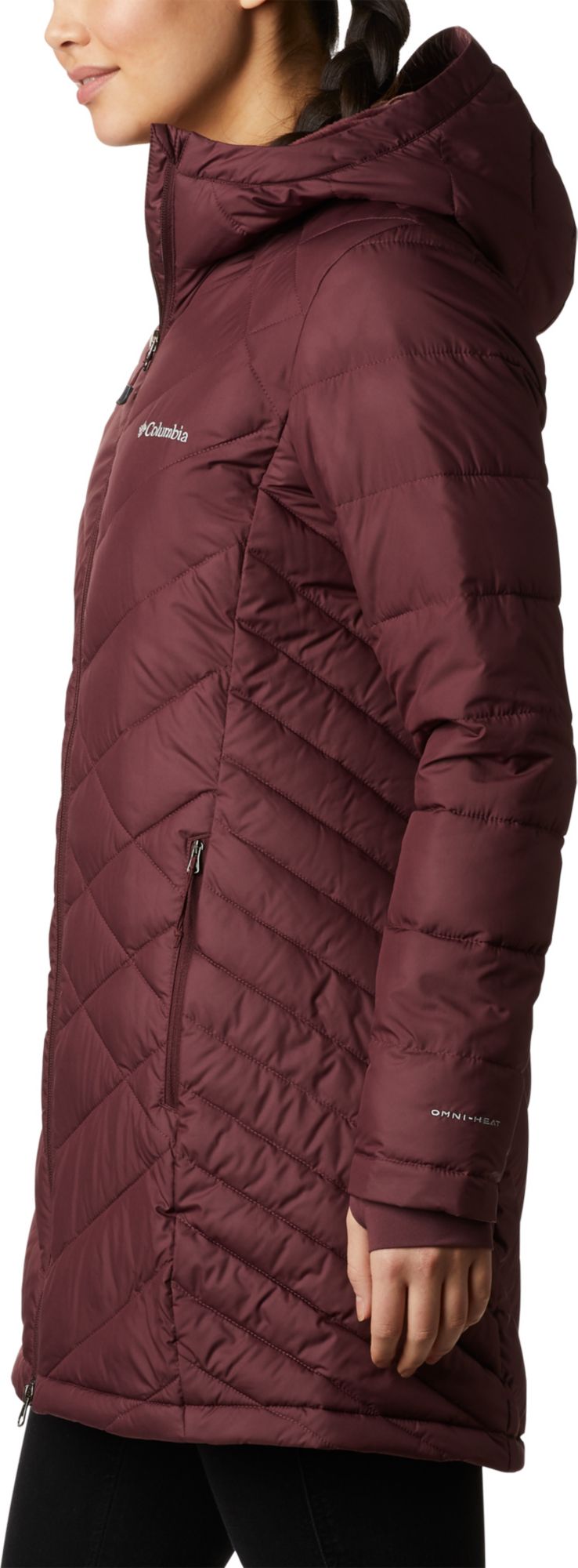 columbia women's plus heavenly long hooded down jacket