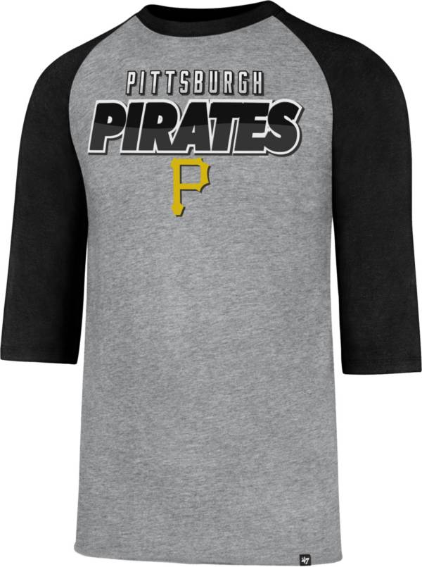 '47 Men's Pittsburgh Pirates Club Grey Three-Quarter Sleeve Shirt