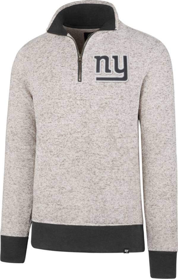 '47 Men's New York Giants Kodiak Quarter-Zip Grey Top