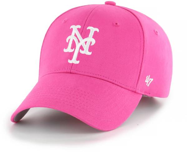 '47 Youth Girls' New York Mets Basic Pink Adjustable Hat