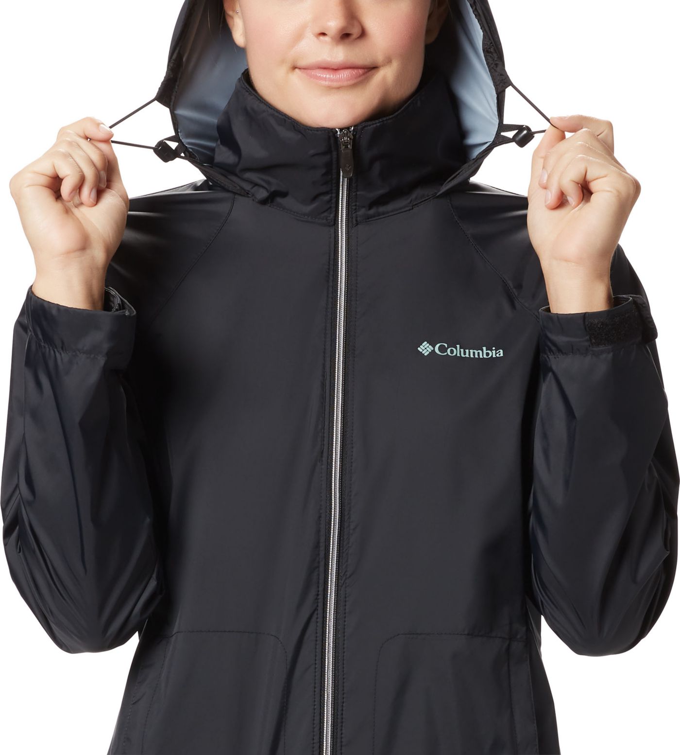 Columbia rain jacket womens black on sale