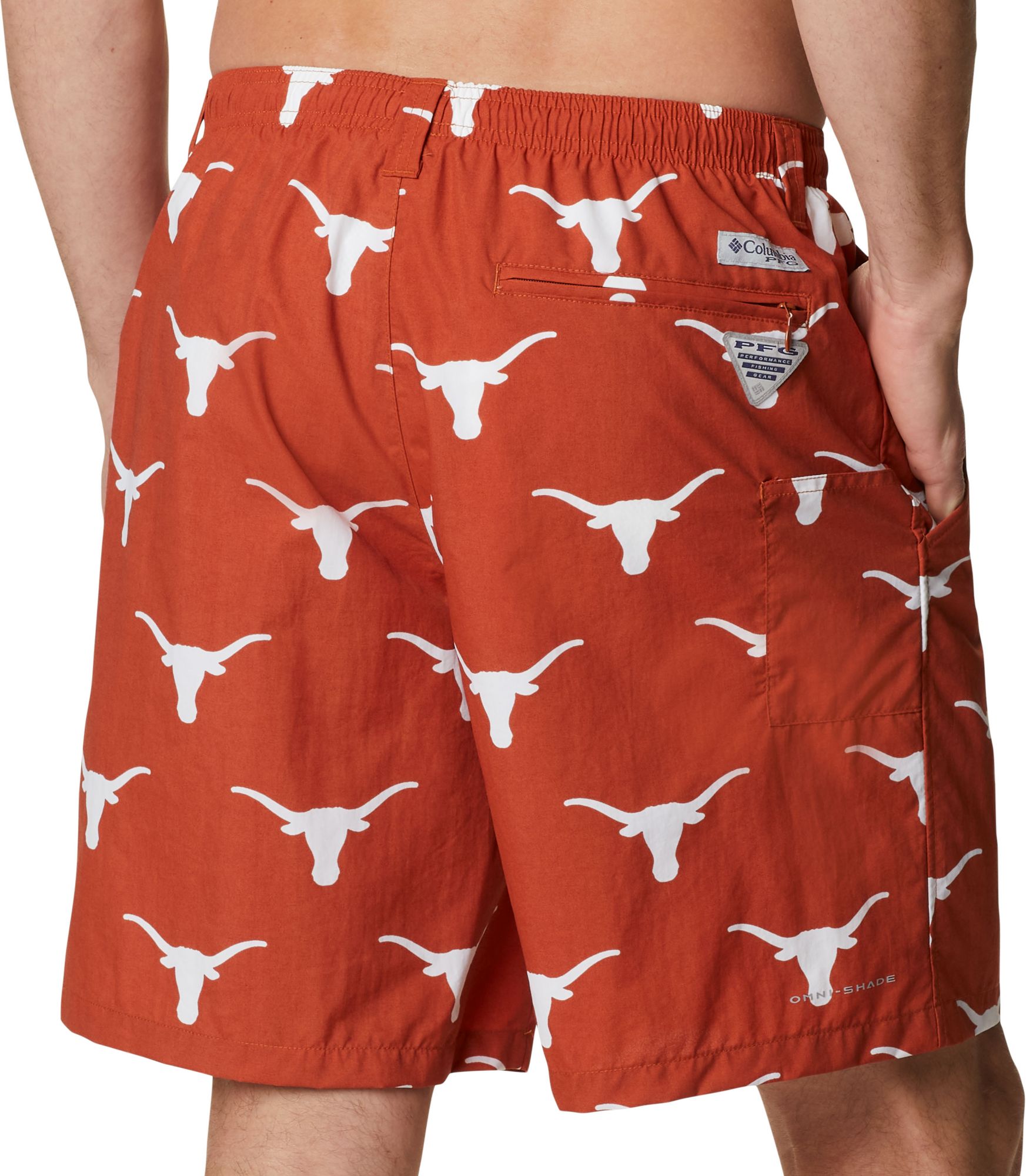 Columbia Men's Texas Longhorns Burnt Orange Backcast II Printed Performance Shorts