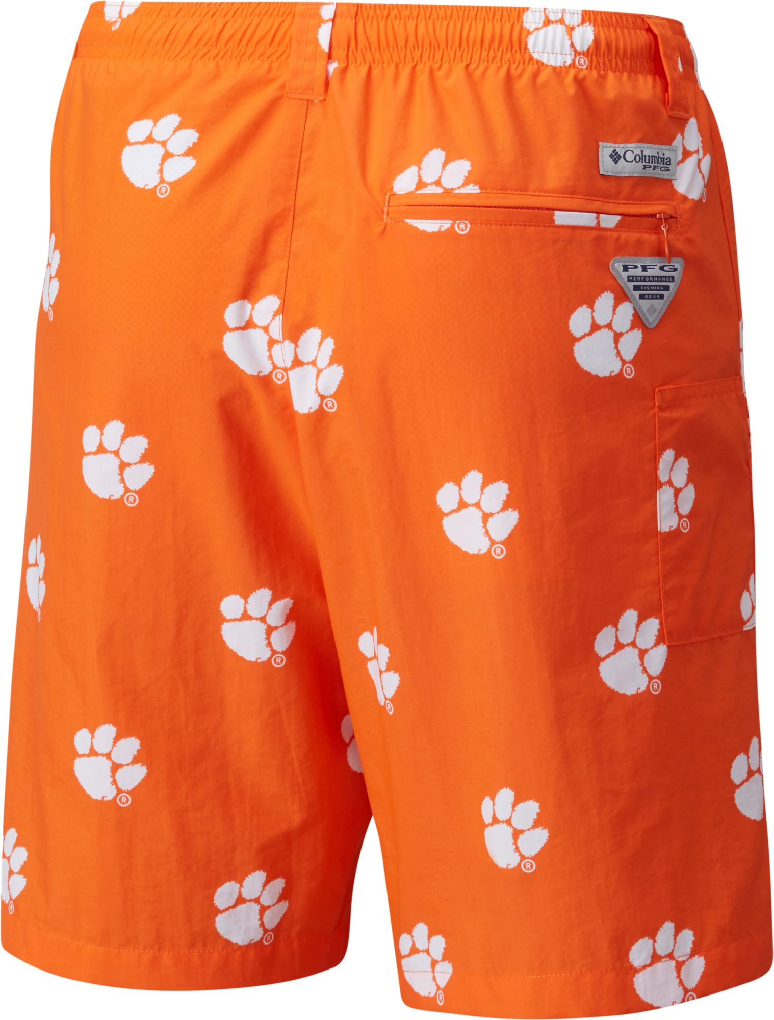 Columbia Men's Clemson Tigers Orange Backcast II Printed Performance Shorts