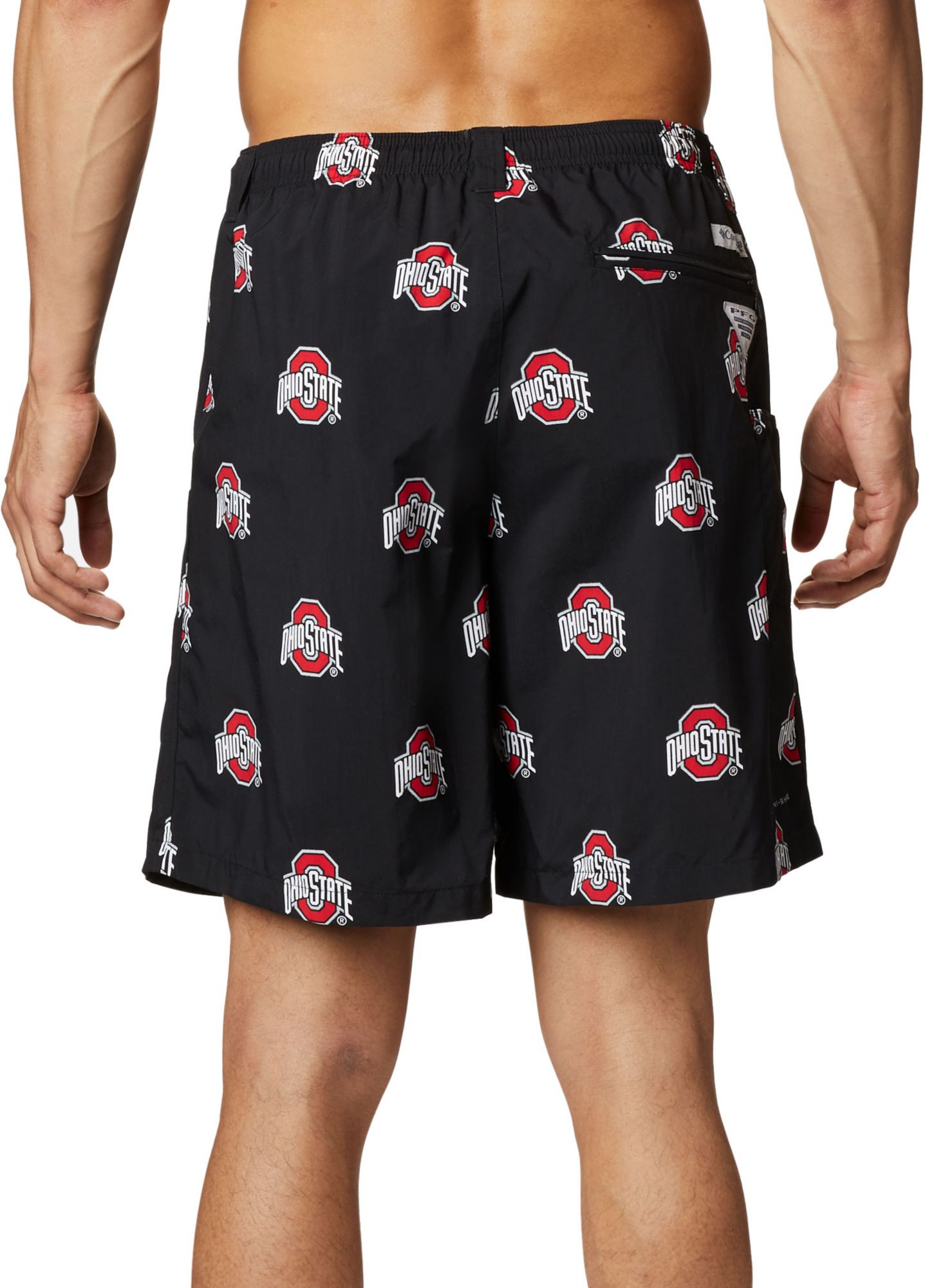 Columbia Men's Ohio State Buckeyes Backcast II Printed Performance Black Shorts product image