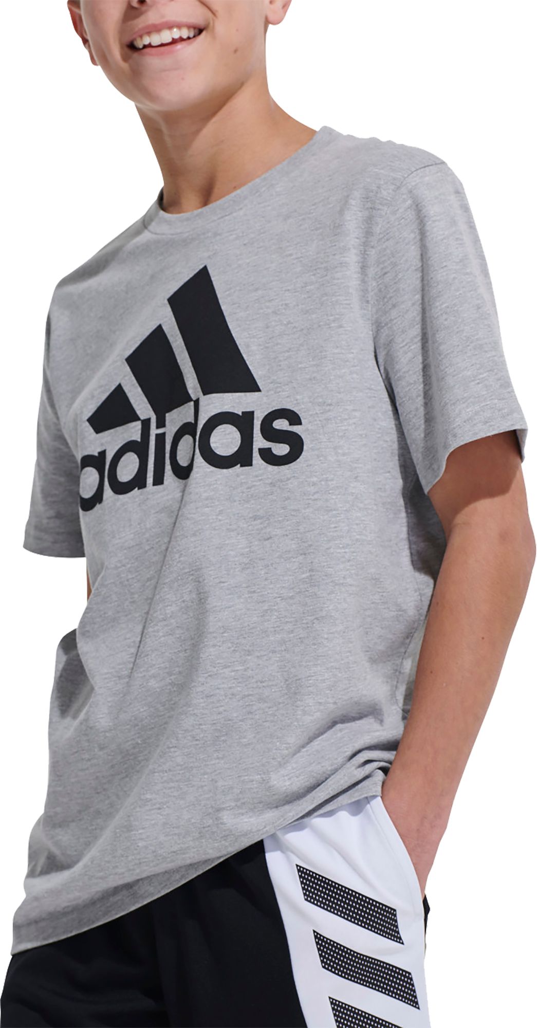 grey and white adidas t shirt