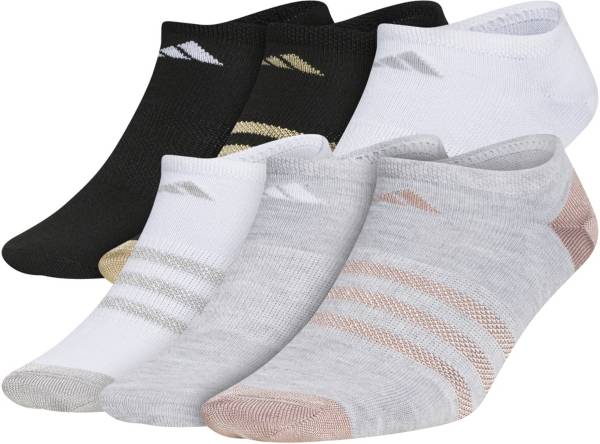 adidas Girls' Superlite No Show Socks - 6 Pack