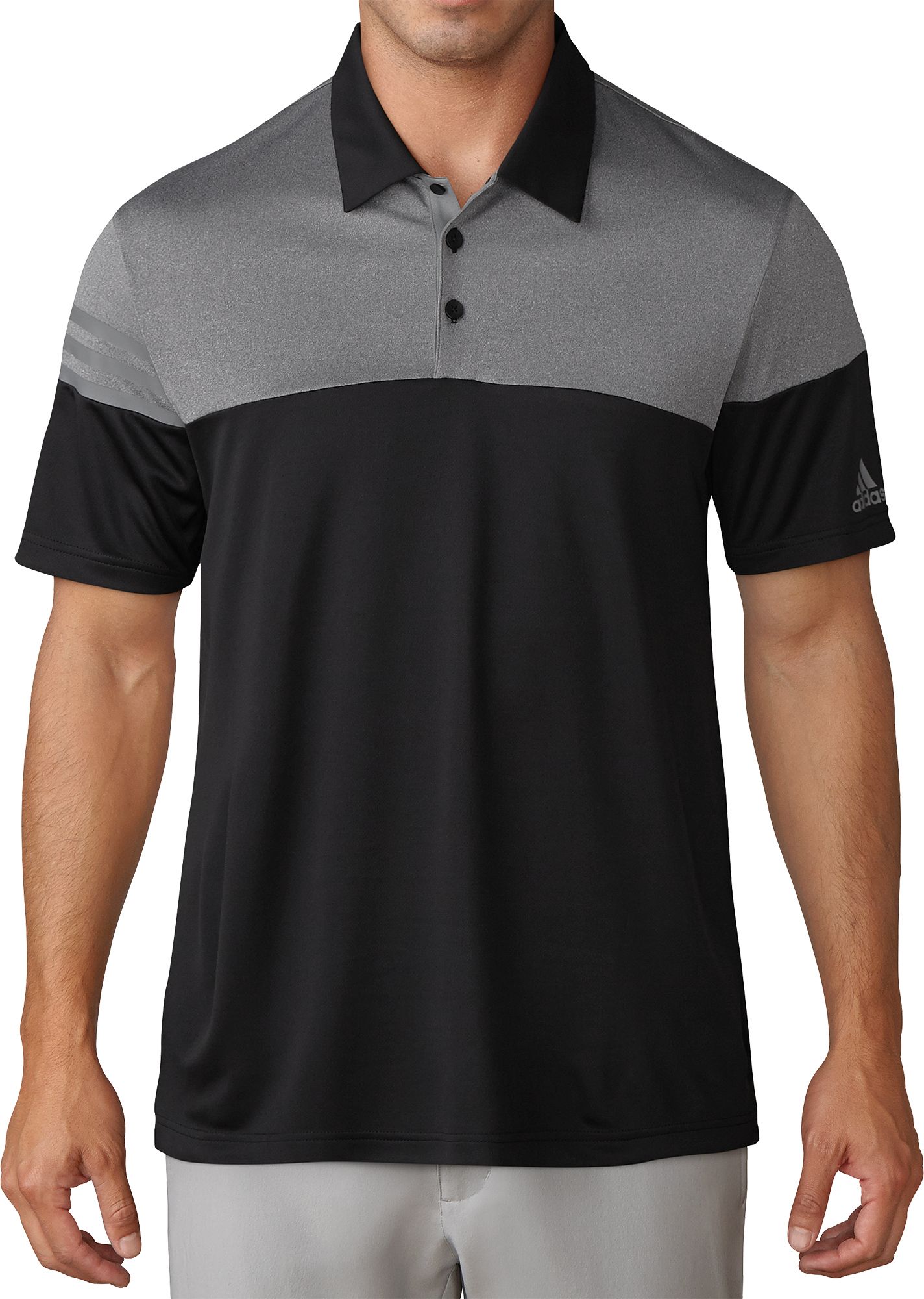 adidas men's drive heather block golf polo