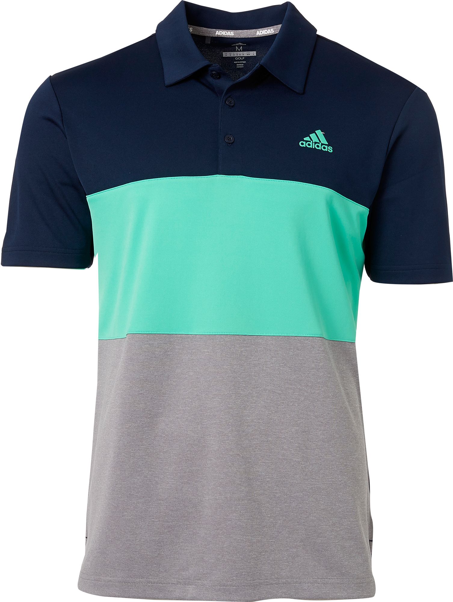 adidas men's advantage wide colorblock golf polo