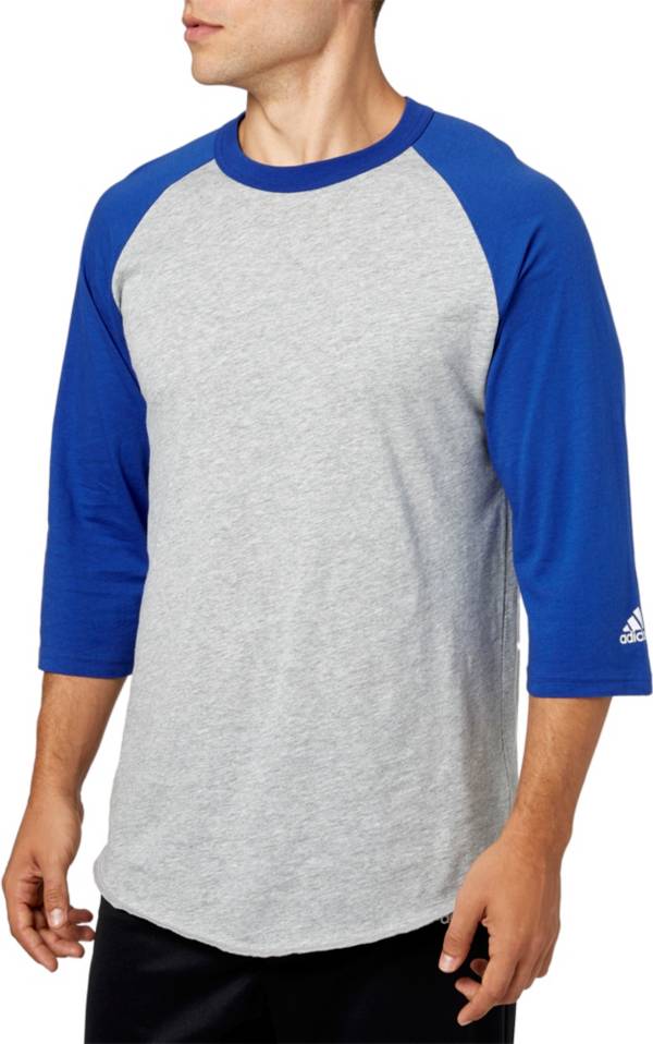 Download adidas Men's Triple Stripe ¾ Sleeve Heather Baseball Shirt ...