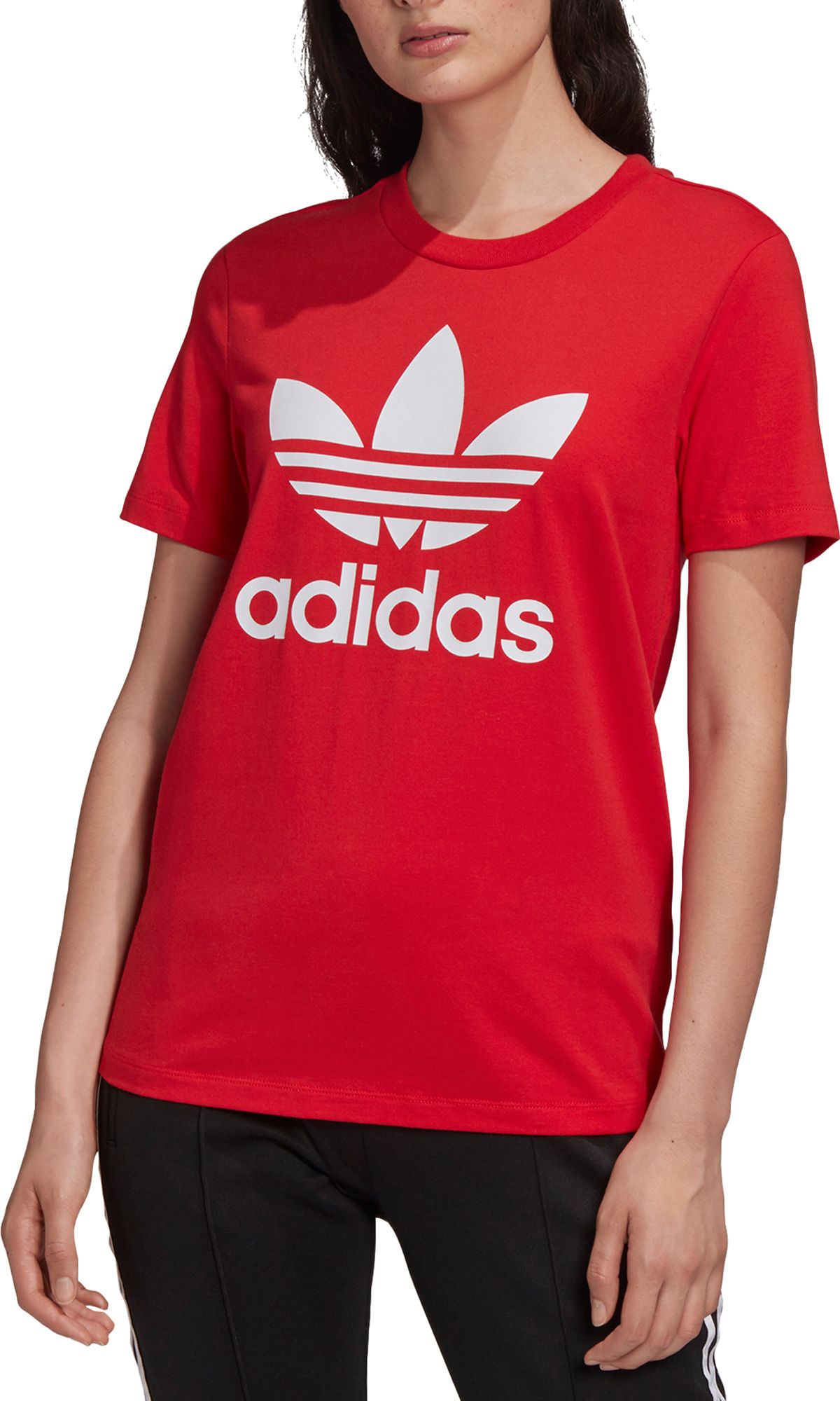 adidas trefoil tee womens black
