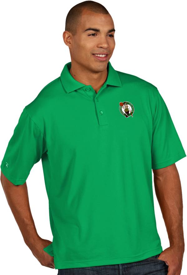 Antigua Men's Boston Celtics Xtra-Lite Kelly Green Pique Performance Polo