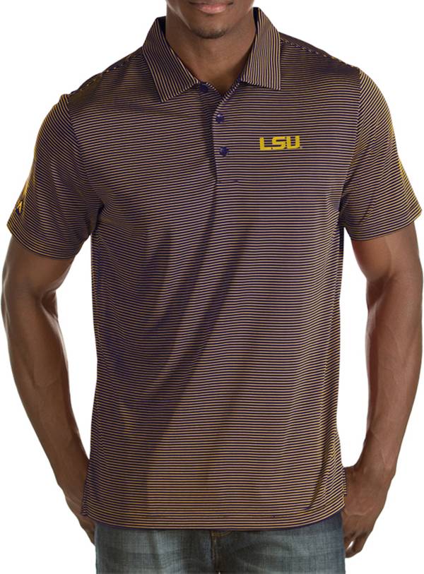 Antigua Men's LSU Tigers Purple/Gold Quest Polo