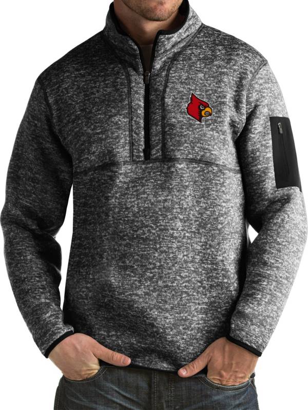 Antigua Men's Louisville Cardinals Black Fortune Pullover Jacket product image