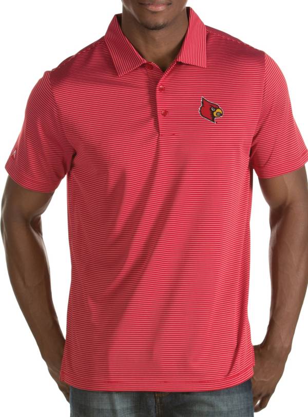 Antigua Men's Louisville Cardinals Cardinal Red Quest Polo