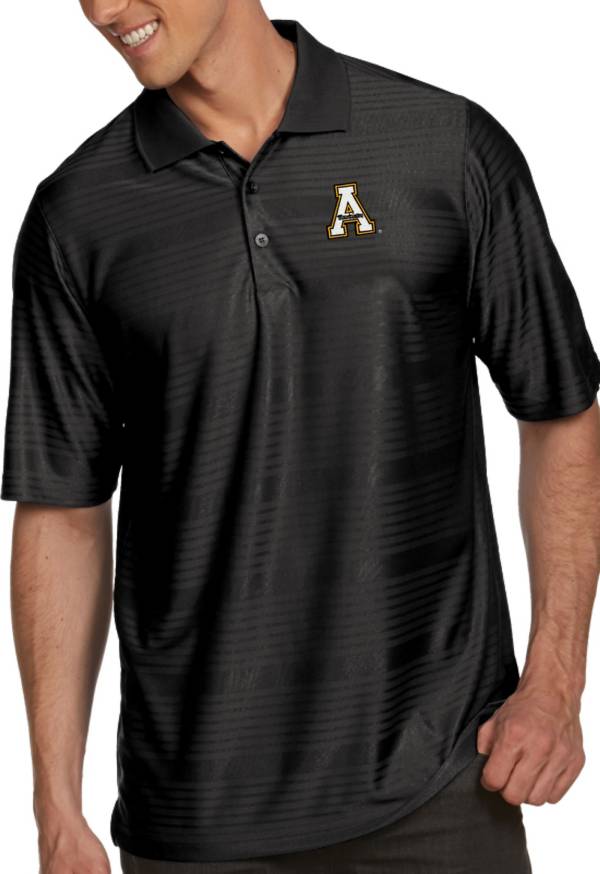 Antigua Men's Appalachian State Mountaineers Black Illusion Polo