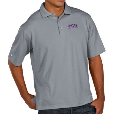 sorry, Antigua Men's TCU Horned Frogs Grey Pique Xtra-Lite Polo is currently out of stock