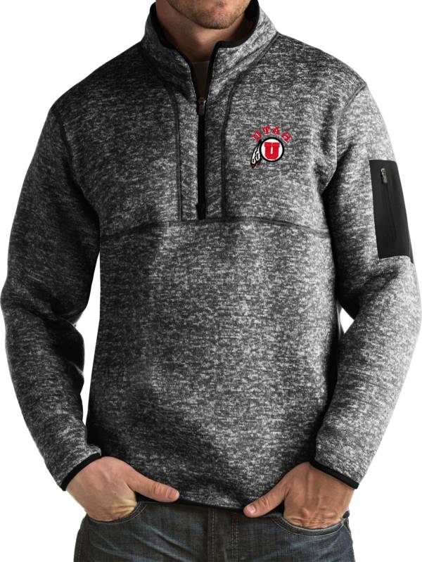 Antigua Men's Utah Utes Black Fortune Pullover Jacket product image