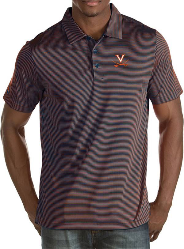 Antigua Men's Virginia Cavaliers Blue/Orange Quest Polo