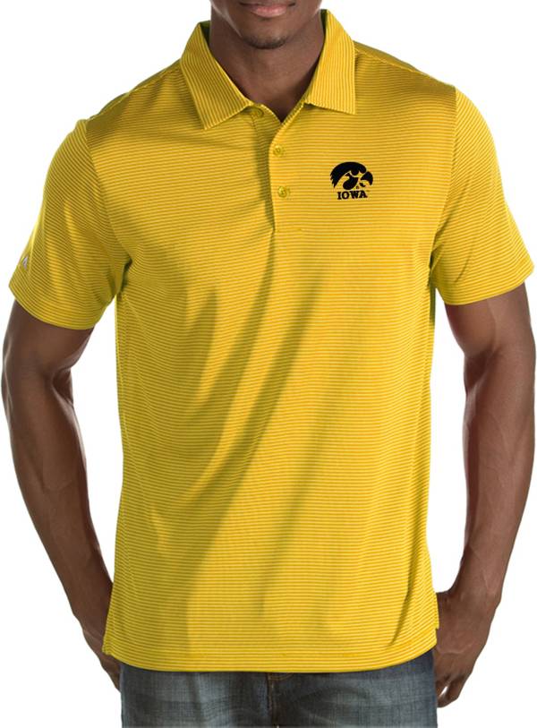 Antigua Men's Iowa Hawkeyes Gold Quest Polo