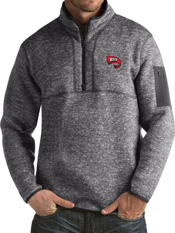 Antigua Men's Western Kentucky  Hilltoppers Grey Fortune Pullover Jacket product image
