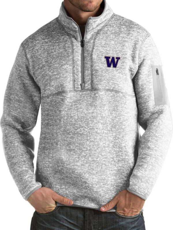 Antigua Men's Washington Huskies Grey Fortune Pullover Jacket product image
