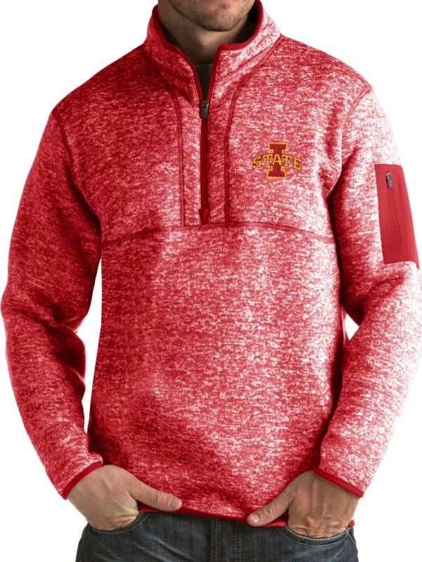 Antigua Men's Iowa State Cyclones Cardinal Fortune Pullover Jacket