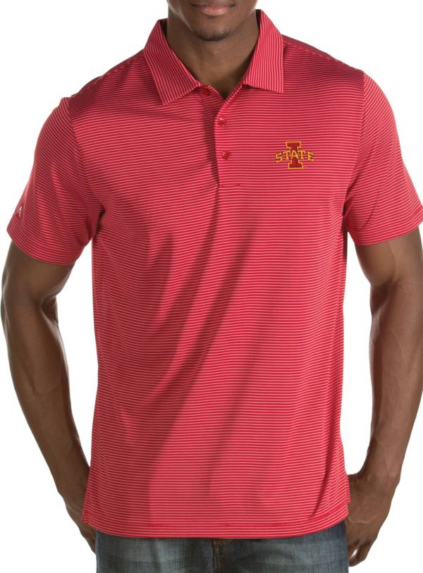 Antigua Men's Iowa State Cyclones Cardinal Quest Polo