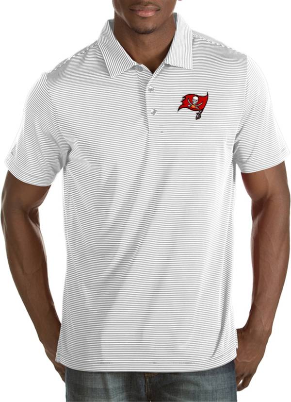 Antigua Men's Tampa Bay Buccaneers Quest White Polo