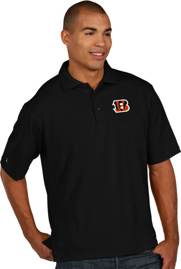 Antigua Men's Cincinnati Bengals Pique Xtra-Lite Black Polo | DICK'S Sporting Goods