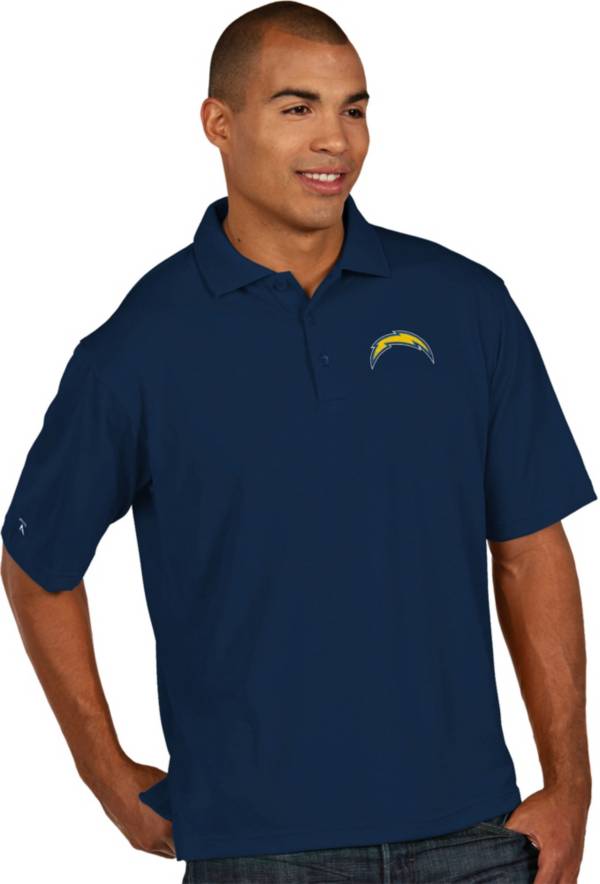 Antigua Men's Los Angeles Chargers Pique Xtra-Lite Navy Polo product image