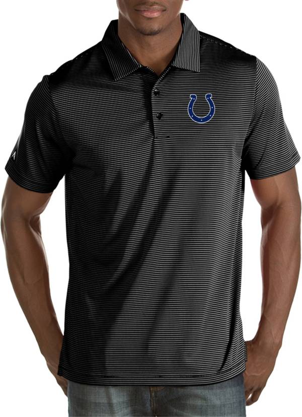 Antigua Men's Indianapolis Colts Quest Black Polo