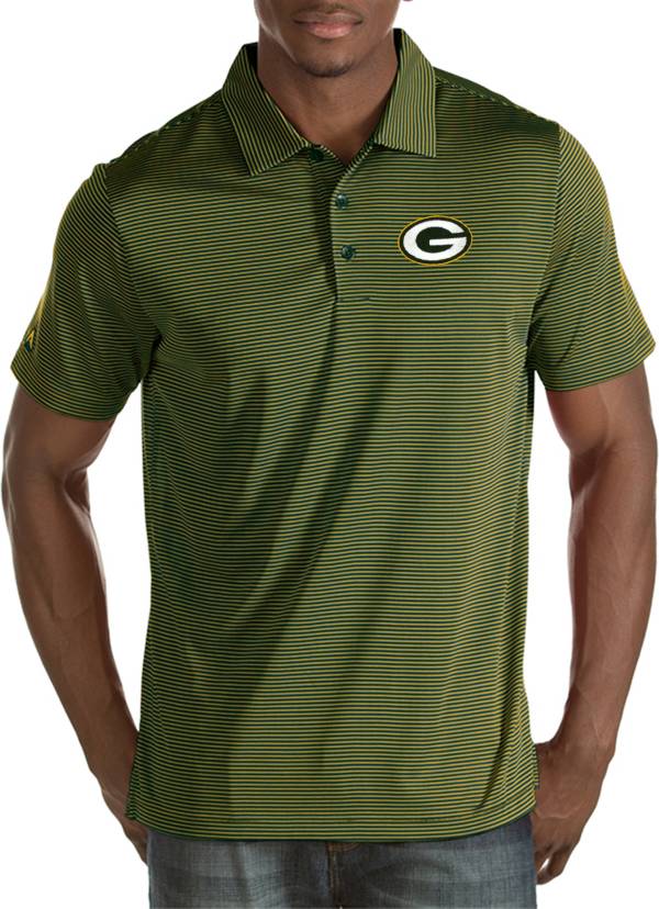 Antigua Men's Green Bay Packers Quest Green Polo
