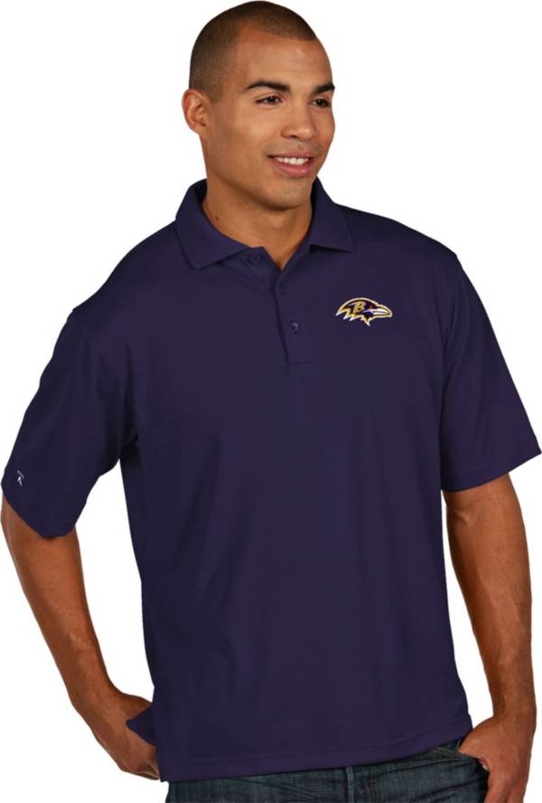 Antigua Men's Baltimore Ravens Pique Xtra-Lite Purple Polo product image