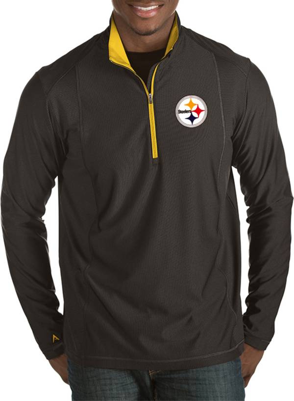 Antigua Men's Pittsburgh Steelers Tempo Black Quarter-Zip 