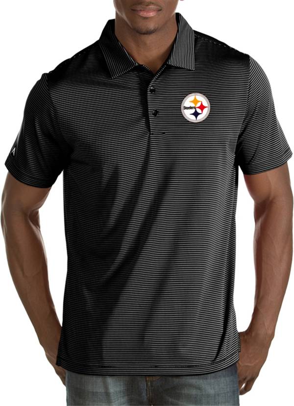 Antigua Men's Pittsburgh Steelers Quest Black Polo product image