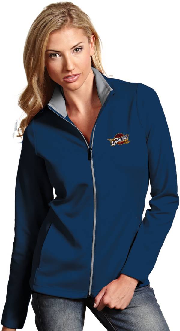 Antigua Women's Cleveland Cavaliers Leader Navy Full-Zip Fleece